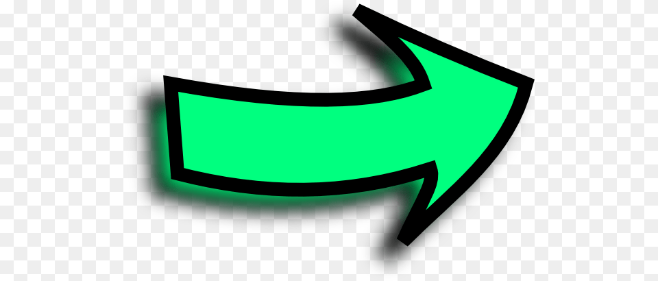 Right Arrow Comic Green Clip Art White Curved Right Arrow, Symbol, Logo Free Png
