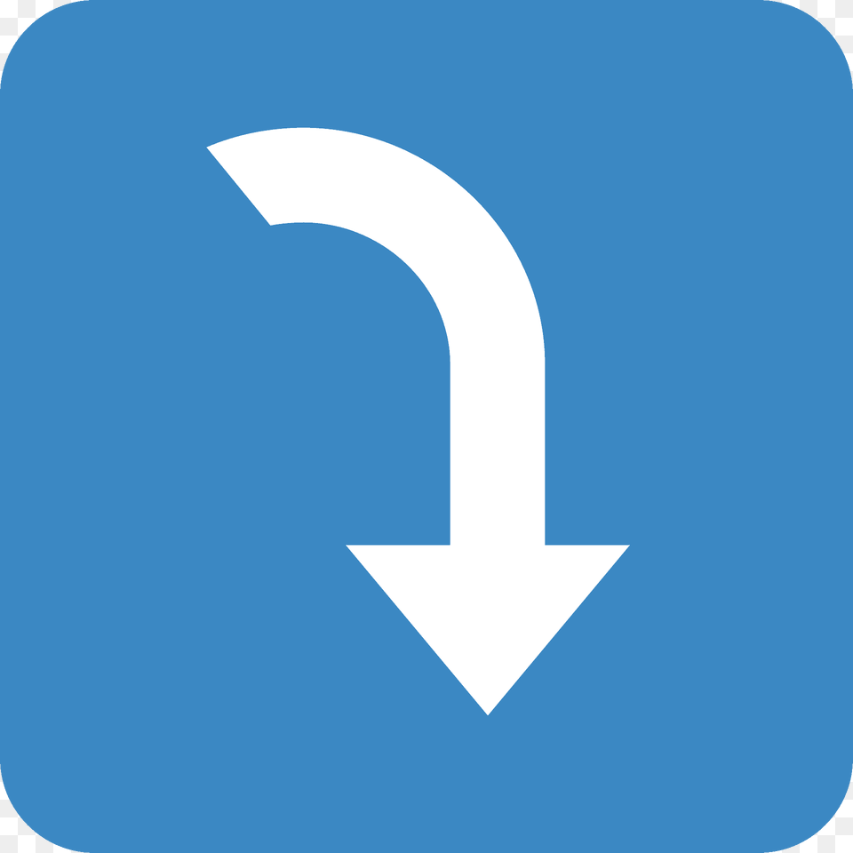 Right Arrow Curving Down Emoji Clipart, Symbol Free Png