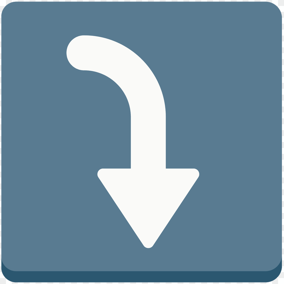 Right Arrow Curving Down Emoji Clipart, Sign, Symbol Free Png Download