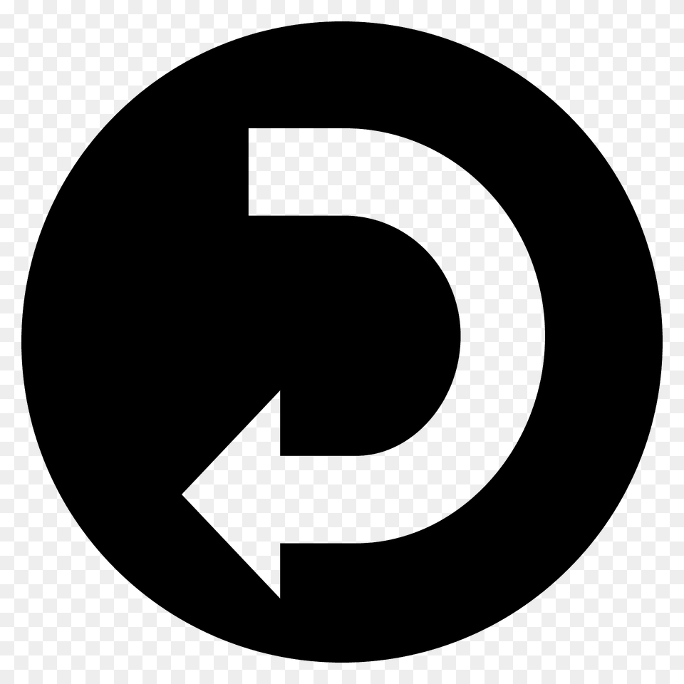 Right Arrow Curving Left Emoji Clipart, Symbol, Number, Text, Disk Png Image