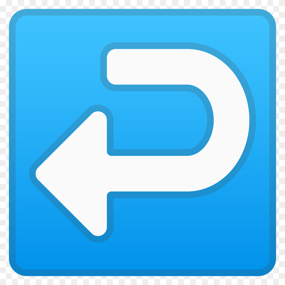 Right Arrow Curving Left Emoji Clipart, Sign, Symbol, Number, Text Png Image