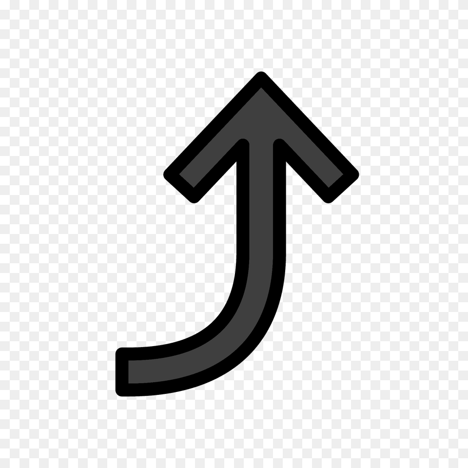 Right Arrow Curving Up Emoji Clipart, Number, Symbol, Text, Cross Png
