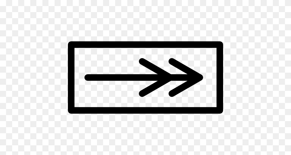 Right Arrow In A Rectangle Outline, Sign, Symbol, Road Sign Free Transparent Png