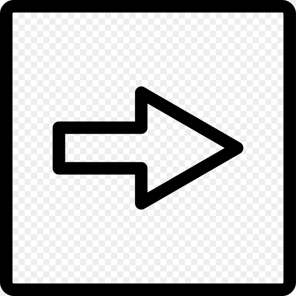 Right Arrow Square Button Outline Icon Download, Sign, Symbol, Road Sign Free Transparent Png