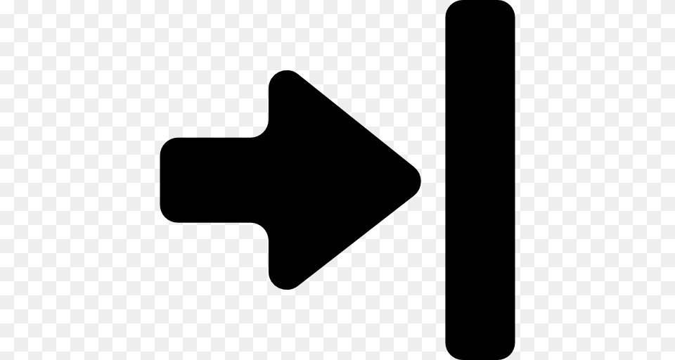Right Arrow Symbol Pointing A Vertical Line, Sign, Road Sign, Weapon Free Transparent Png
