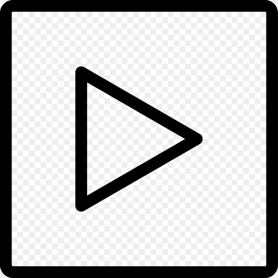 Right Arrow Triangle In Square Button Outline Icon Free, Blackboard, Arrowhead, Weapon Png