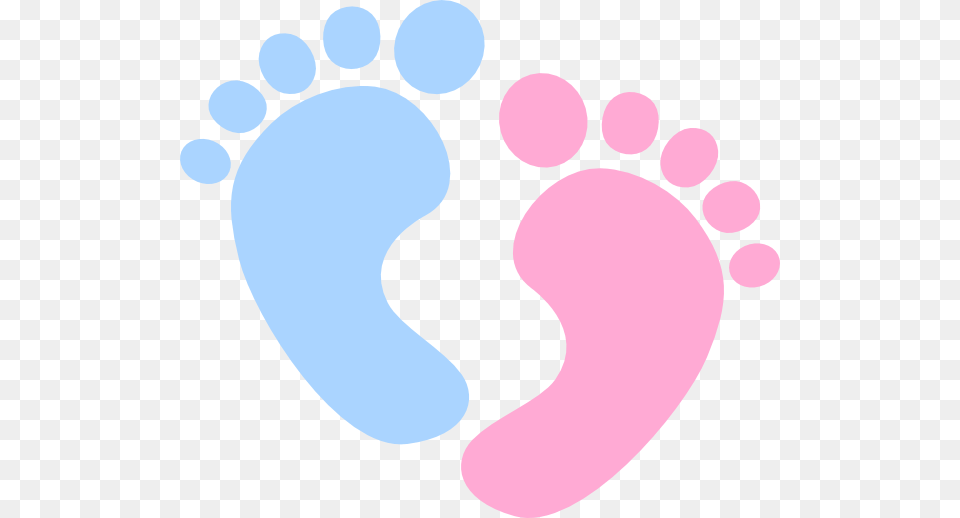 Right Baby Blue And Pink Feet, Footprint Free Png