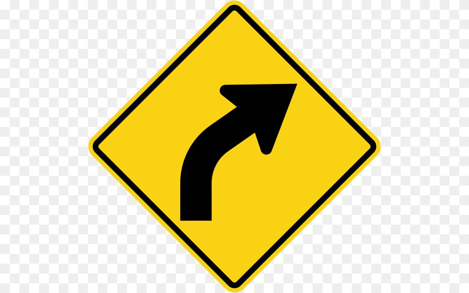 Right Curve Road Sign, Road Sign, Symbol Png Image