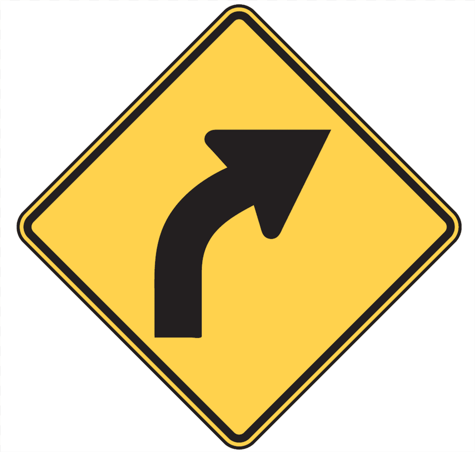 Right Curve Sign Is Used In Right And Left Turns Coming, Symbol, Road Sign Free Png
