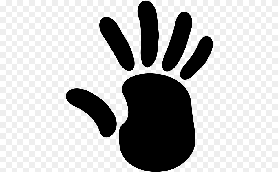 Right Handprint Clipart, Gray Png