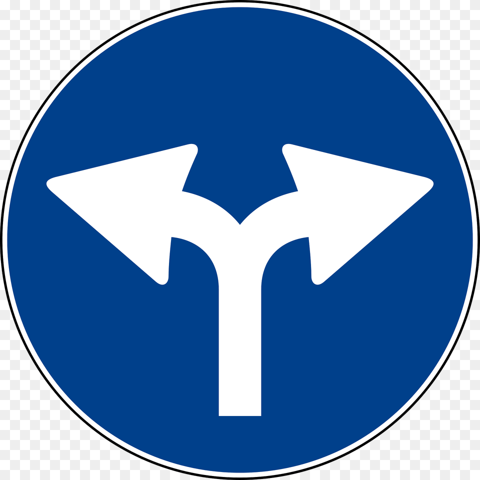 Right Or Left Turn Only Ahead Clipart, Sign, Symbol, Disk, Weapon Free Png
