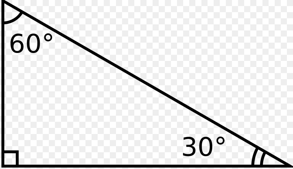 Right Triangle With Degrees, Gray Png Image