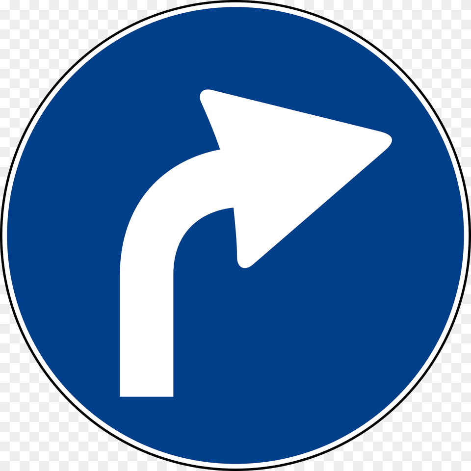 Right Turn Only Ahead Clipart, Sign, Symbol, Road Sign, Disk Free Png Download