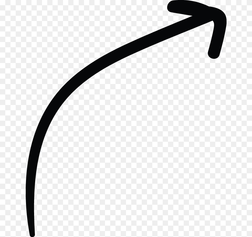 Right Up Arrow Curve Line Doodle, Accessories, Bow, Glasses, Weapon Free Png