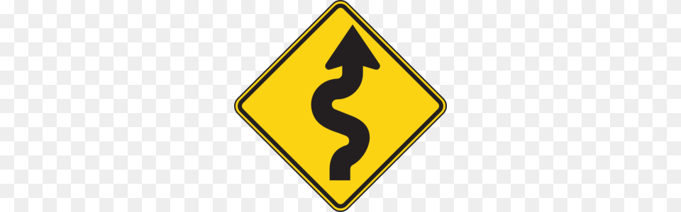 Right Winding Road Clip Art, Sign, Symbol, Road Sign Png