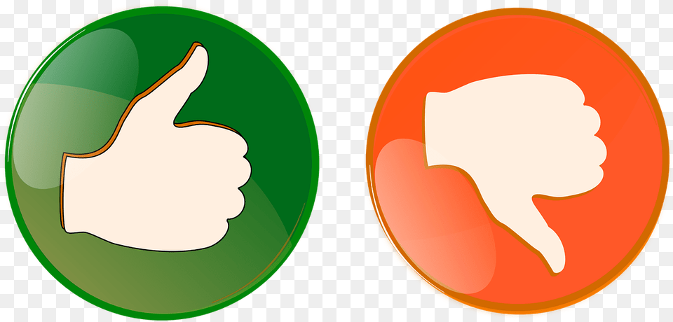 Right Wrong Button Thumbs Up Thumbs Down Orange Pros And Cons, Body Part, Finger, Hand, Person Free Transparent Png