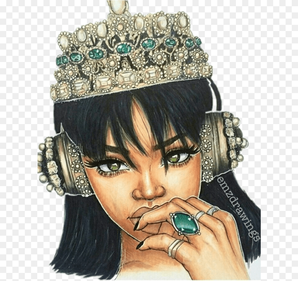 Rihanna Crown Drawing Rihanna Drawings, Accessories, Jewelry, Wedding, Person Free Transparent Png
