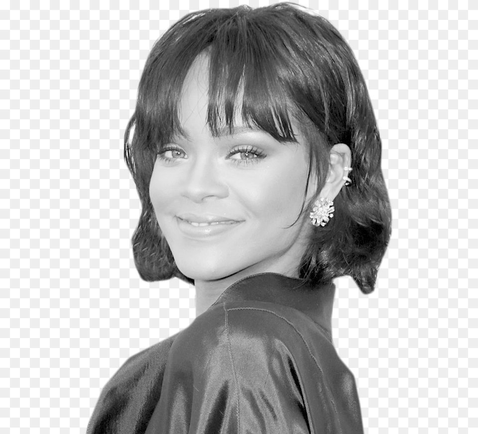 Rihanna Face Banner Transparent Rihanna Black And White, Accessories, Smile, Portrait, Photography Png