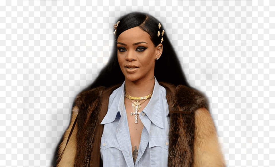 Rihanna Fotos Fur Clothing, Accessories, Person, Necklace, Jewelry Free Png Download
