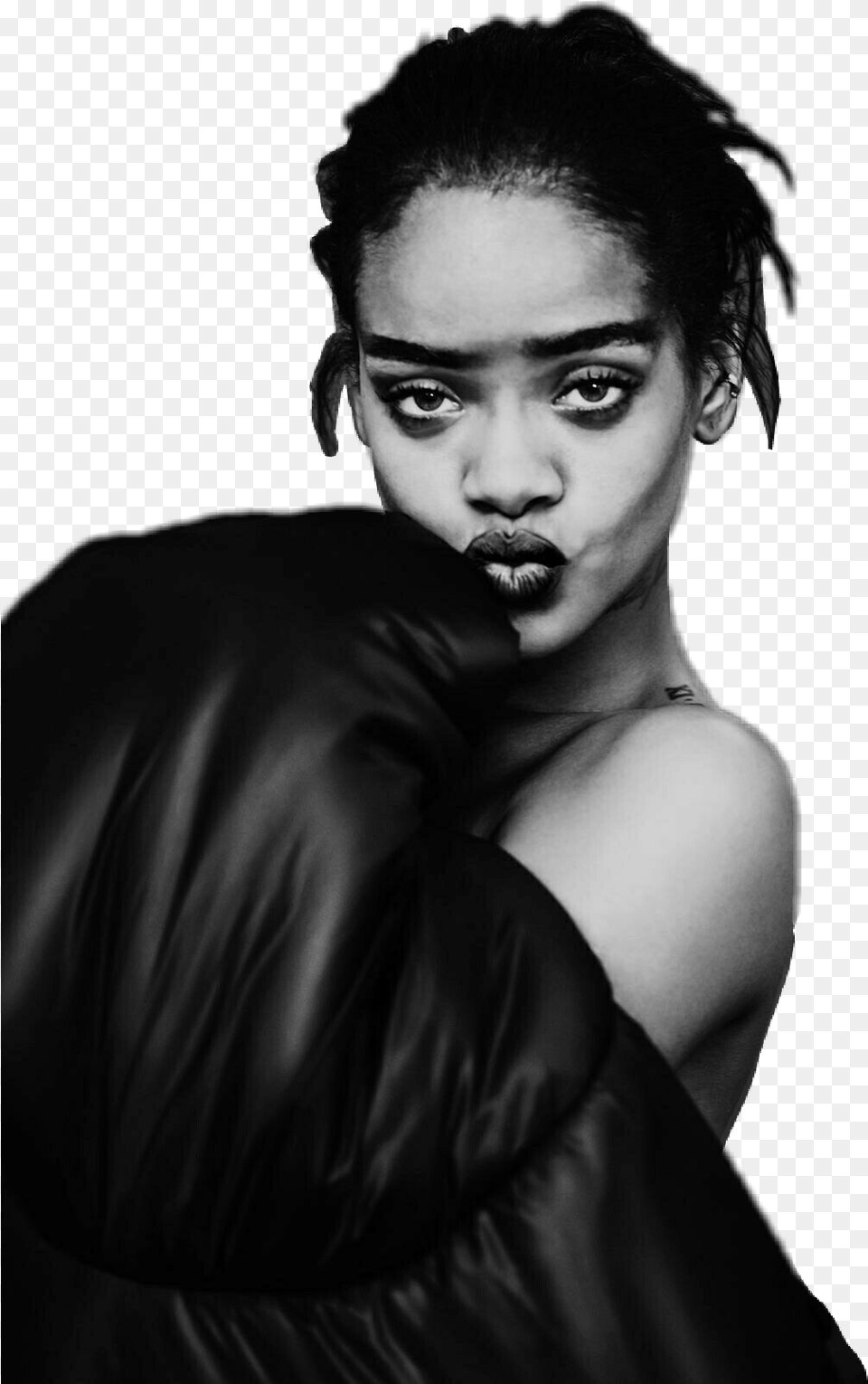 Rihanna Rihannafenty Rihannaanti Rihannaremix Rihana Rihanna Black And White, Adult, Portrait, Photography, Person Png