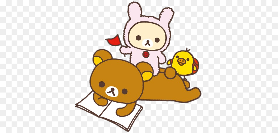 Rilakkuma And Friends Reading Free Png