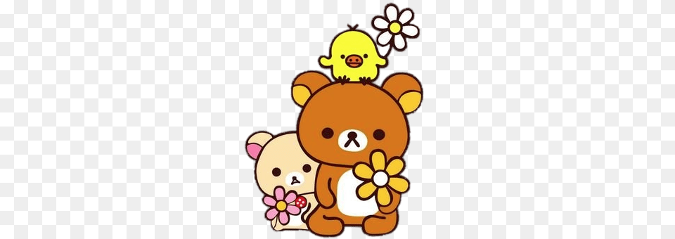 Rilakkuma Bear And Friends Holding Flowers, Toy, Dynamite, Weapon Free Transparent Png