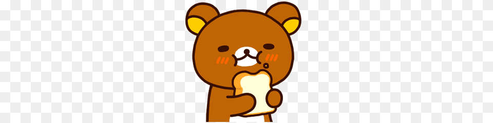 Rilakkuma Bear Eating Sandwich, Cream, Dessert, Food, Ice Cream Free Png Download