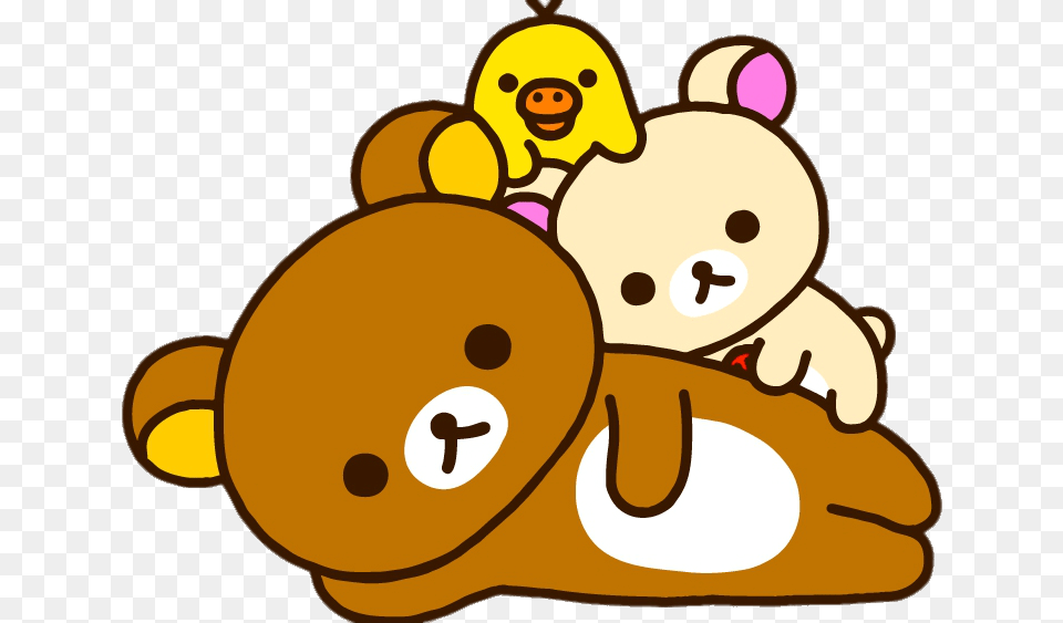 Rilakkuma Bear Resting With Friends, Animal, Mammal, Wildlife Free Png