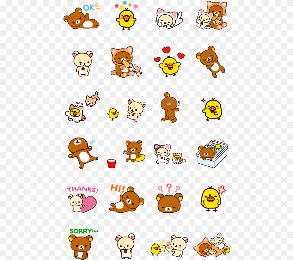 Rilakkuma Transparent Line Sticker Rilakkuma Stickers, Animal, Bear, Mammal, Wildlife Png Image