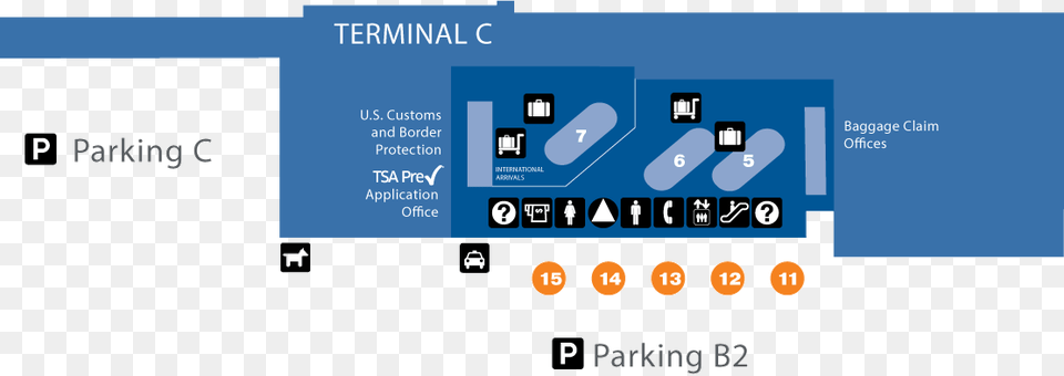 Riley Terminal Layout For Arrival Level Arrival John Wayne Airport Map, Text Free Transparent Png