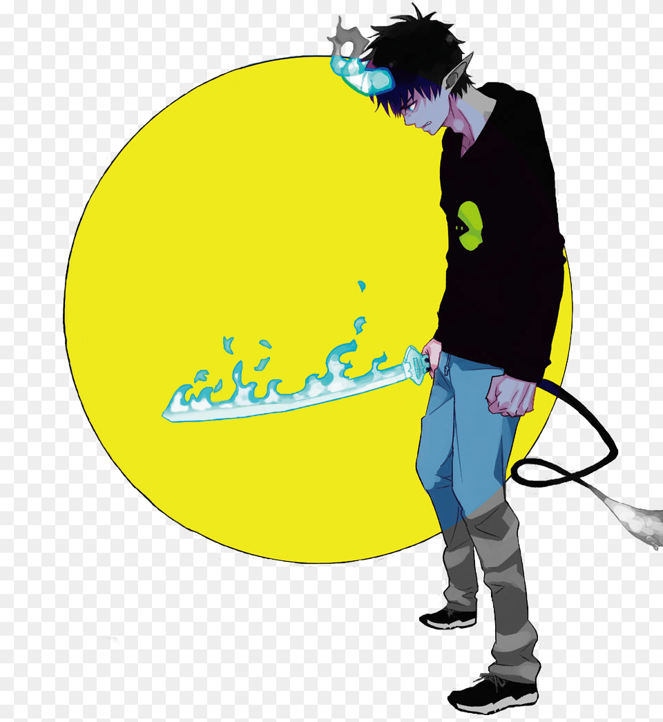 Rin Okumura An No Exorcist Volume 94 Cover Illustration, Cleaning, Person, People, Weapon Png Image