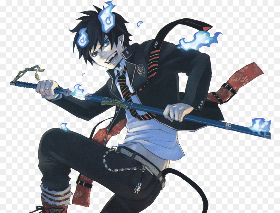 Rin Okumura Blue Exorcist Manga Cover, Person, Concert, Crowd, Face Png