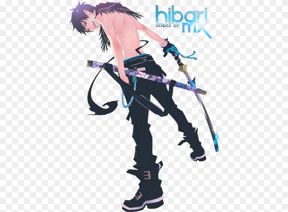 Rin Okumura By Hibari Mx D5k71t9 Blue Exorcist Rin Prince, Book, Comics, Publication, Sword Png