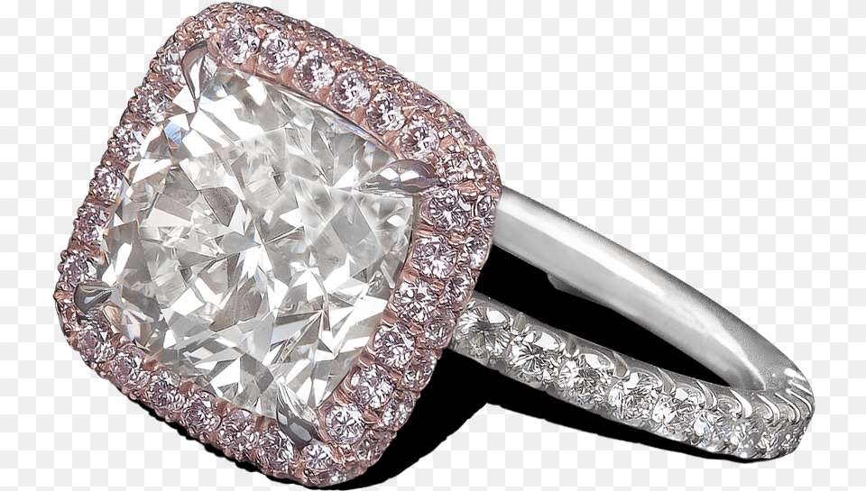Ring Anastasia Multirow Halo Pink Diamonds Curved Stems Engagement Ring, Accessories, Jewelry, Gemstone, Diamond Png