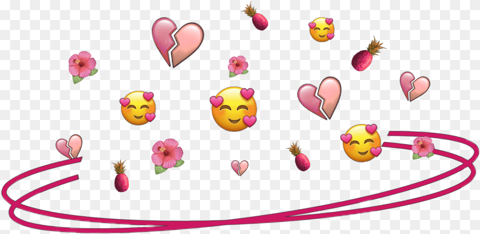 Ring Emoji Crown Halo Pink Aesthetic Aesthetic Emoji, Flower, Petal, Plant, Food Free Transparent Png