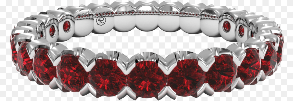 Ring Lined In Rubies With White Gold Border Ring, Accessories, Bracelet, Jewelry, Gemstone Free Png Download