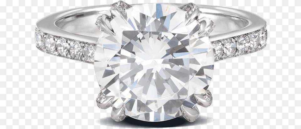 Ring Rose Bud Platinum Diamonds Solitaire Steven Kirsch Engagement Ring, Accessories, Diamond, Gemstone, Jewelry Free Png Download