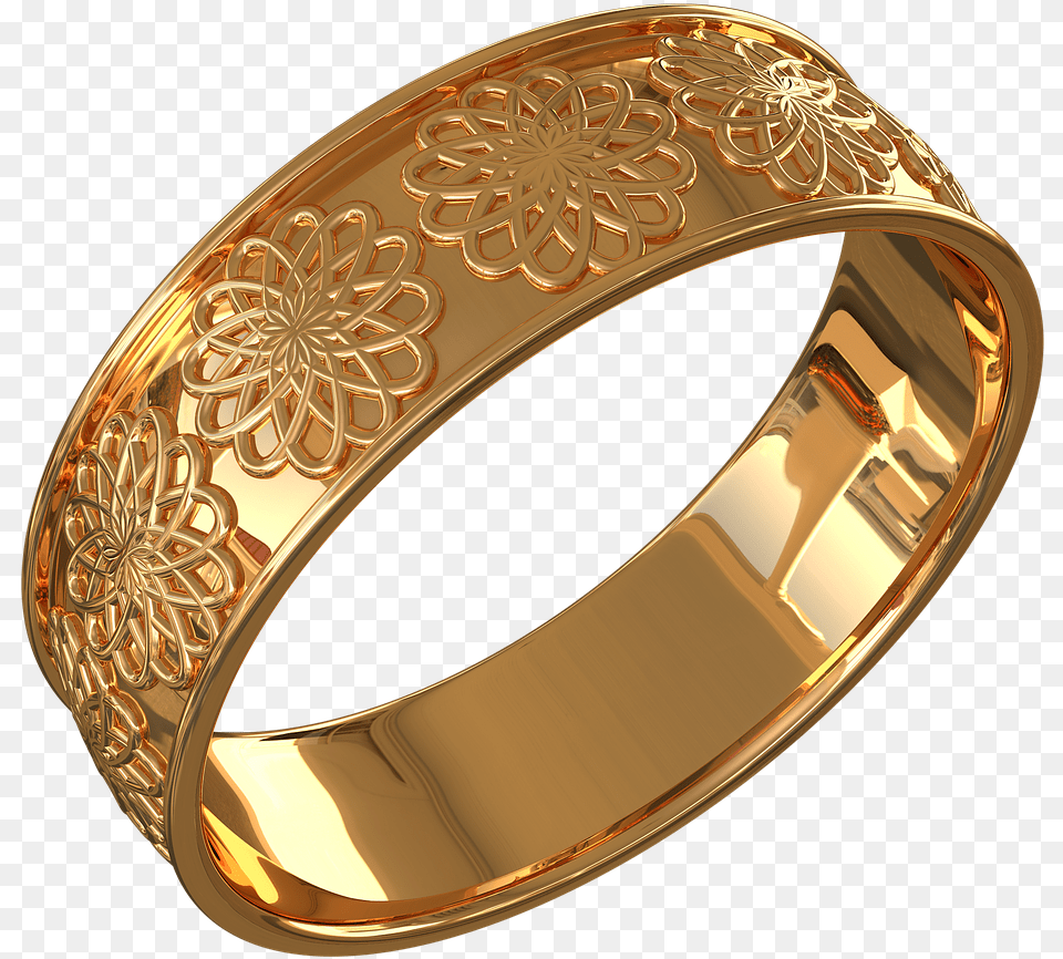Ring With Ornament Ornament Transparent Background Bangle, Accessories, Gold, Jewelry, Treasure Png Image