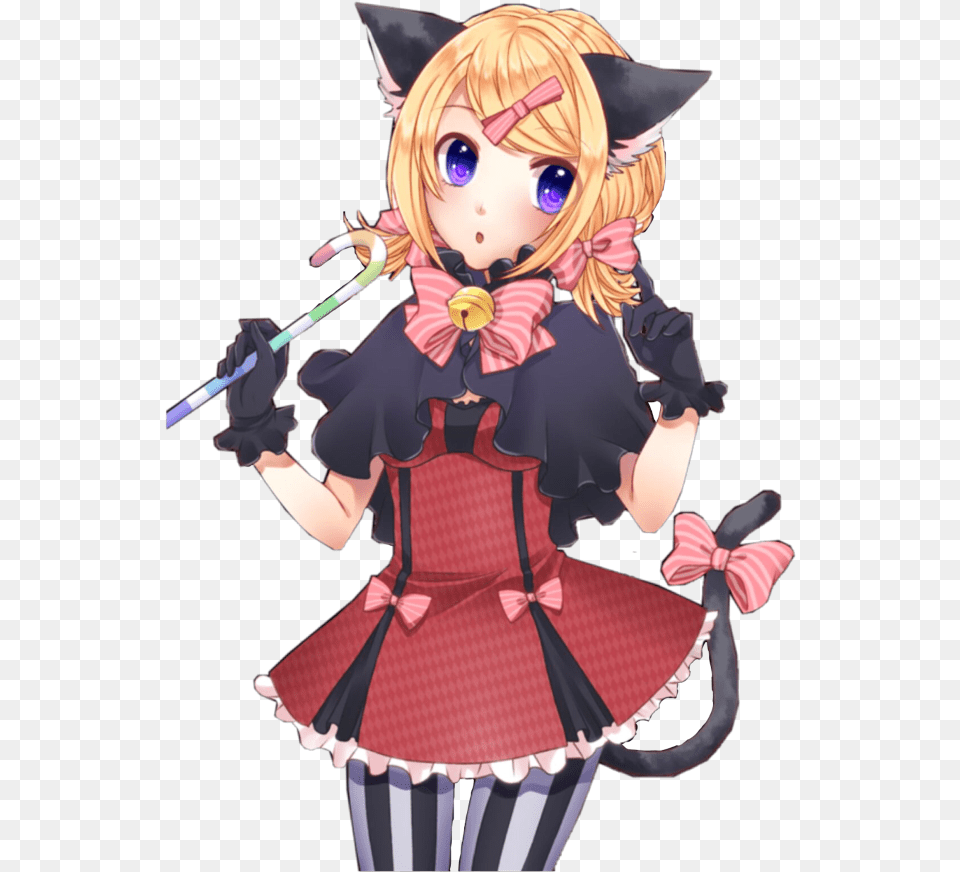 Rinkagamine Vocaloid Rin Anime Neko Animeneko Rin Kagamine Neko Girl, Book, Comics, Publication, Baby Png Image