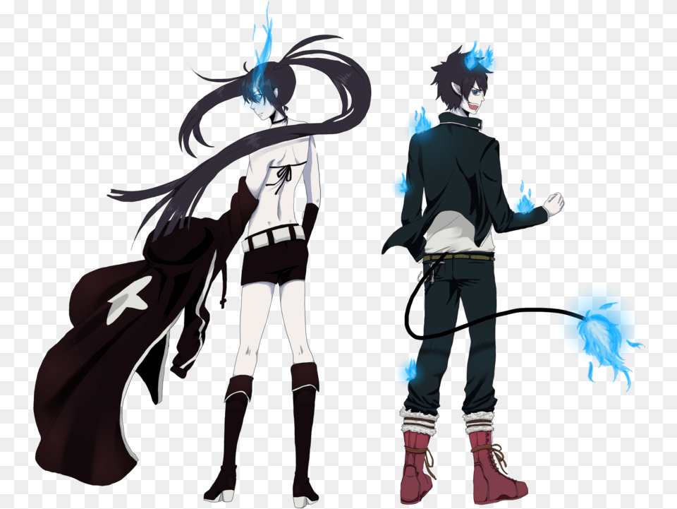 Rinxmato Blue Exorcist Black Rock Shooter, Book, Publication, Comics, Person Free Transparent Png