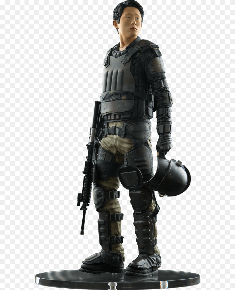 Riot Gear Glenn Statue By Coolzero A Riot Armor Walking Dead, Figurine, Adult, Person, Man Png