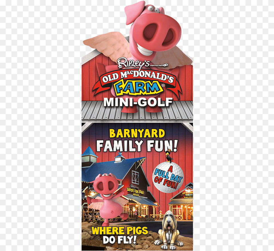 Ripleys Old Macdonalds Farm Mini Golf Poster, Advertisement, Baby, Person, Animal Png Image