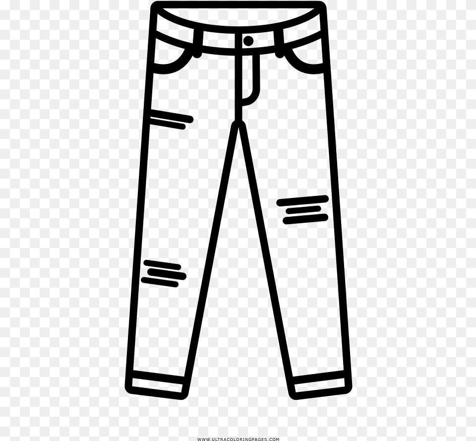 Ripped Jeans Coloring Page, Gray Free Png Download