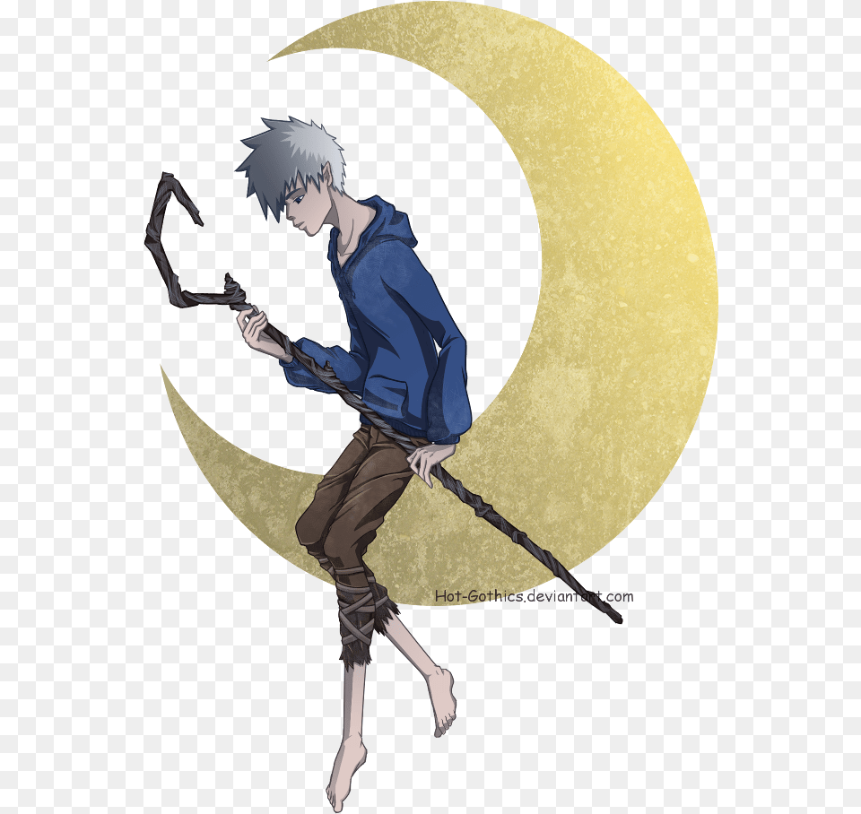 Rise Of The Guardians Jack Frost Hd Wallpaper Hombre En La Luna Dibujo, Adult, Person, Man, Male Free Transparent Png