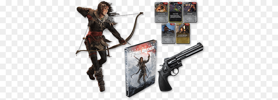 Rise Of The Tomb Raider Apex Predatior Pack Shadow Of The Tomb Raider Limited Steelbook Edition, Weapon, Firearm, Gun, Handgun Free Transparent Png