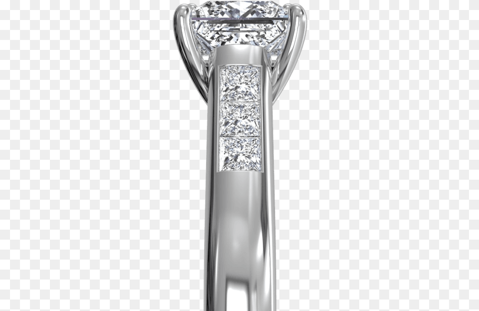 Ritani Solitaire Channel Set Diamond Band Engagement 14k White Gold Wedding Band Sets Princes Cut 150 Ct, Accessories, Gemstone, Jewelry, Platinum Free Transparent Png