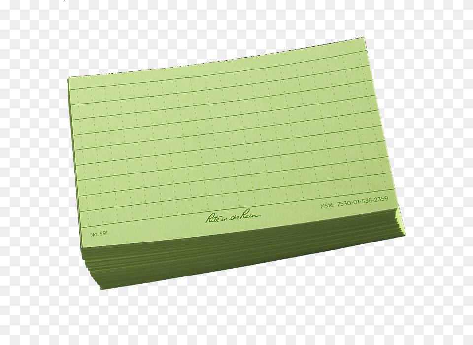 Rite In The Rain Index Card All Weather Loose Leaf Green Marines, Page, Text, Paper, Diary Free Png Download