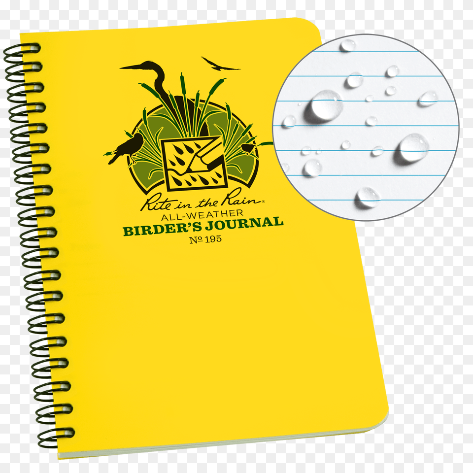 Rite In The Rain Weatherproof Spiral Notebook X Yellow, Page, Text, Animal, Bird Png Image