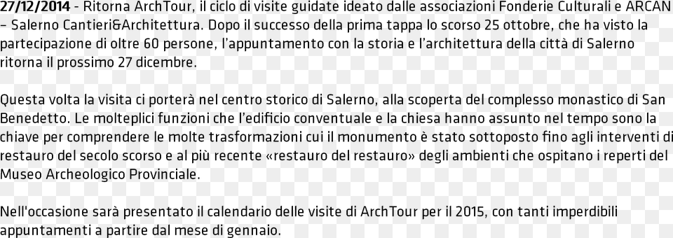 Ritorna Archtour Il Ciclo Di Visite Guidate Ideato, Gray Free Png Download