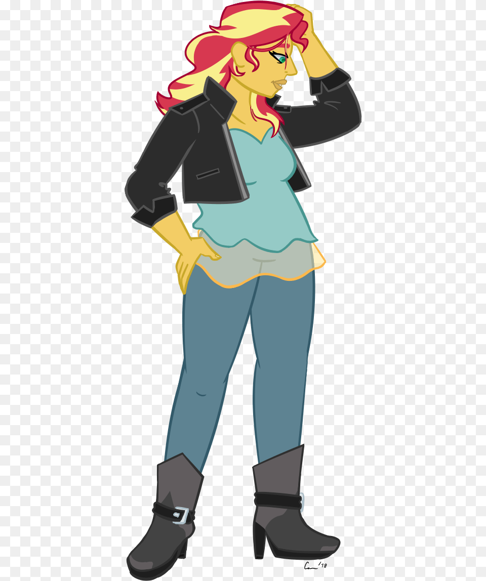 Rivalcat Equestria Girls Female Hand On Hip Human Cartoon, Book, Clothing, Comics, Pants Png Image